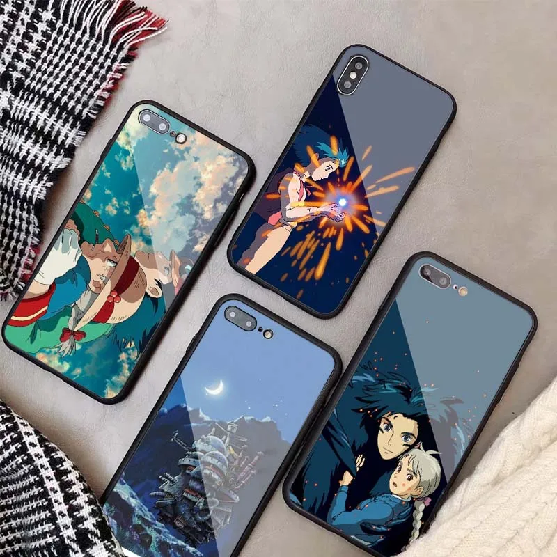 Чехол из закаленного стекла Howl's Howls для iPhone 11 12 Pro XR X XS MAX 8 7 6 5 Plus | Мобильные
