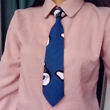 28*7 см маленький галстук женский унисекс подходящая личность новинка мультфильм холст короткая рубашка студенческий ленивый галстук трендовые подарки
