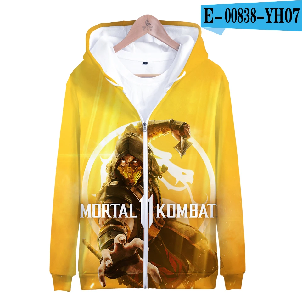 Mortal Kombat 11 3D толстовка на молнии повседневные толстовки Новая модная крутая осенняя и зимняя одежда Highstreet Толстовка - Цвет: Черный