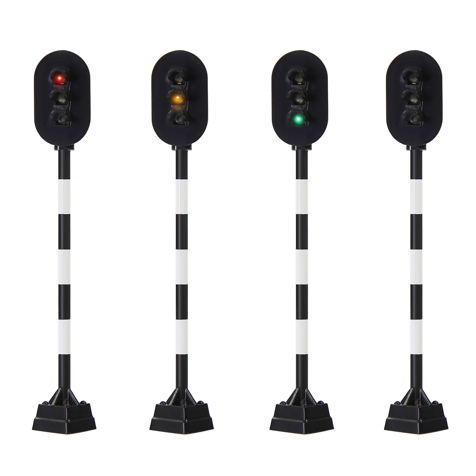 Evemodel 10pcs HO Scale 187 Crossing Traffic Signals 3 LEDs Road