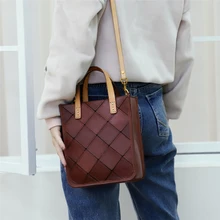 

European style new leather women's bag retro handbag art RETRO hand stitched leather small square Bag Fashion