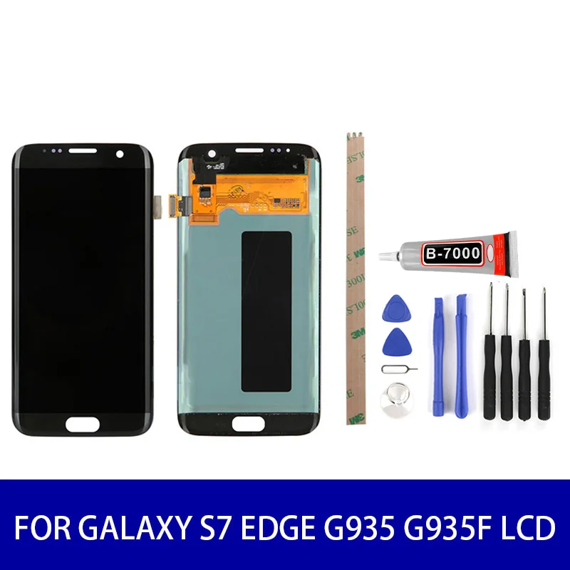 Супер Amoled для samsung Galaxy s7 edge G935 G935F ЖК-дисплей сенсорный экран дигитайзер сборка+ инструменты ЖК-экран