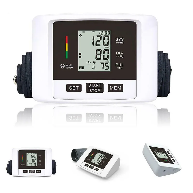 

portable Automatic smart Digital arm Blood Pressure heart rate Monitor Upper Arm cuff meter machine Pulsometer Sphygmomanometer