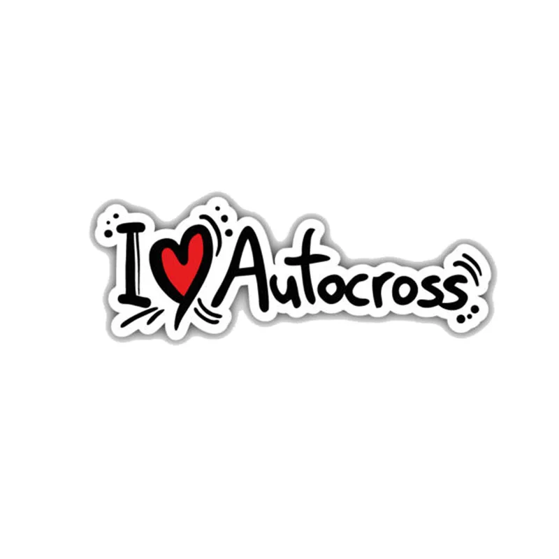 

Personality I Love Autocross Car Stickers Accessories Motorcycle Cover Scratches Waterproof Car Styling PVC 13cm *5cm