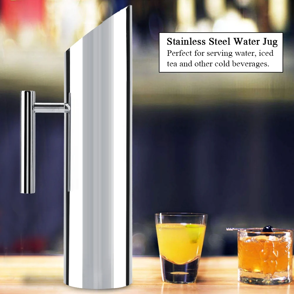 Cold water pitcher 1/1.5/2L Stainless Steel Kitchen Cold Wine Pitcher Pot Jug Kettle Home Bar Hotel KTV Drinking Tool