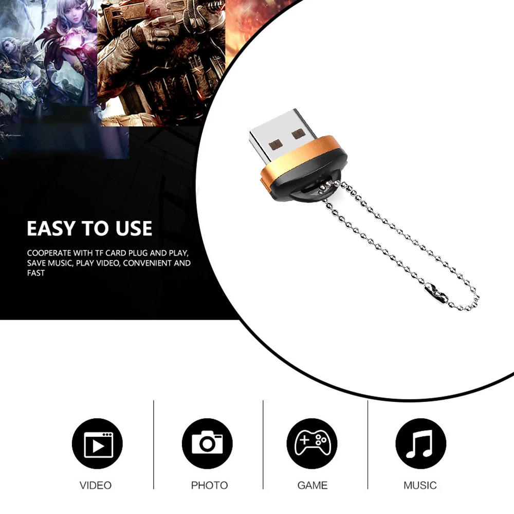 Мини USB кардридер Kebidumei высокоскоростной 2 0 Micro SD TF мобильный телефон для ПК