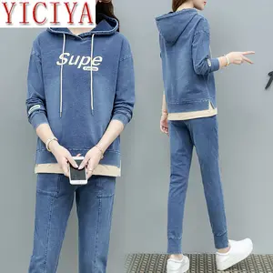 blue jean pant suits