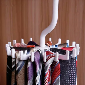 

360 Degree Rotating Twirl Tie Rack Adjustable Tie Belt Hanger Holder Hook Ties For Closet Organizer Storage
