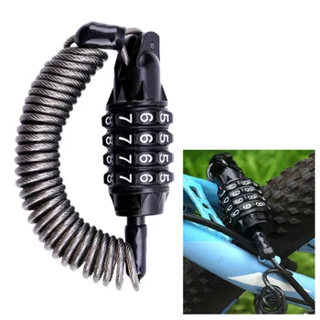 

Motorcycle Helmet 4-Digital Lock Combination Cable Lock For Bicycle Motorcycle Electric Scooter Travel Luggage Locks Tools