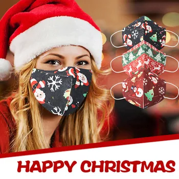 

5pc Face Mask Adult Christmas Cartoon Printing Disposable Face Mask 3ply Loop Mask 5pc mascarillas maseczka ochronna mascherine