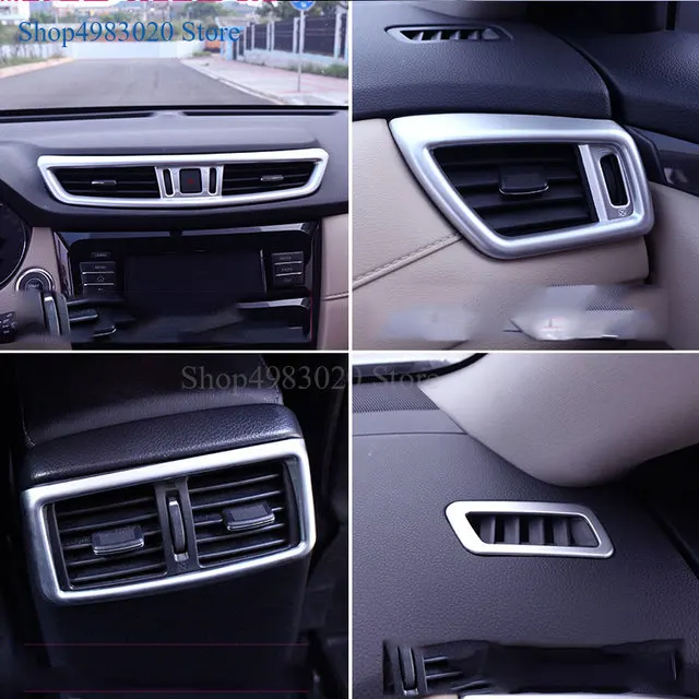 car garnish cover trim ABS chrome Left and right upside Air conditioning Outlet Vent For Nissan X-trail xtrail T32/Rogue 2017 20 |