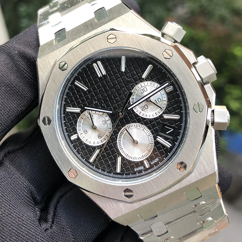 Роскошные женские автоматические механические часы из нержавеющей стали AAA цвета розового золота, брендовые Дизайнерские мужские часы, мужские наручные часы - Цвет: quartz chronograph 1
