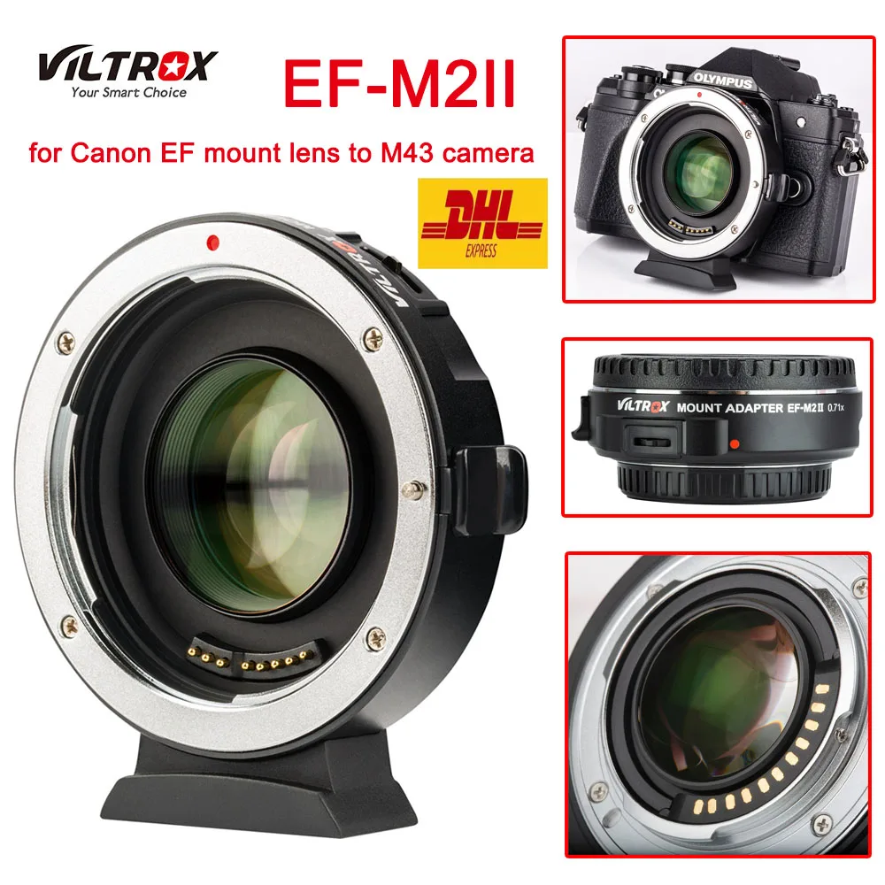 Viltrox EF-M2 II переходное кольцо с автофокусом EF-M2II EF M2 для Canon EF Крепление объектива к M43 M4/3 камера GH5 GH4 GF7GK GX7 E-M5 II