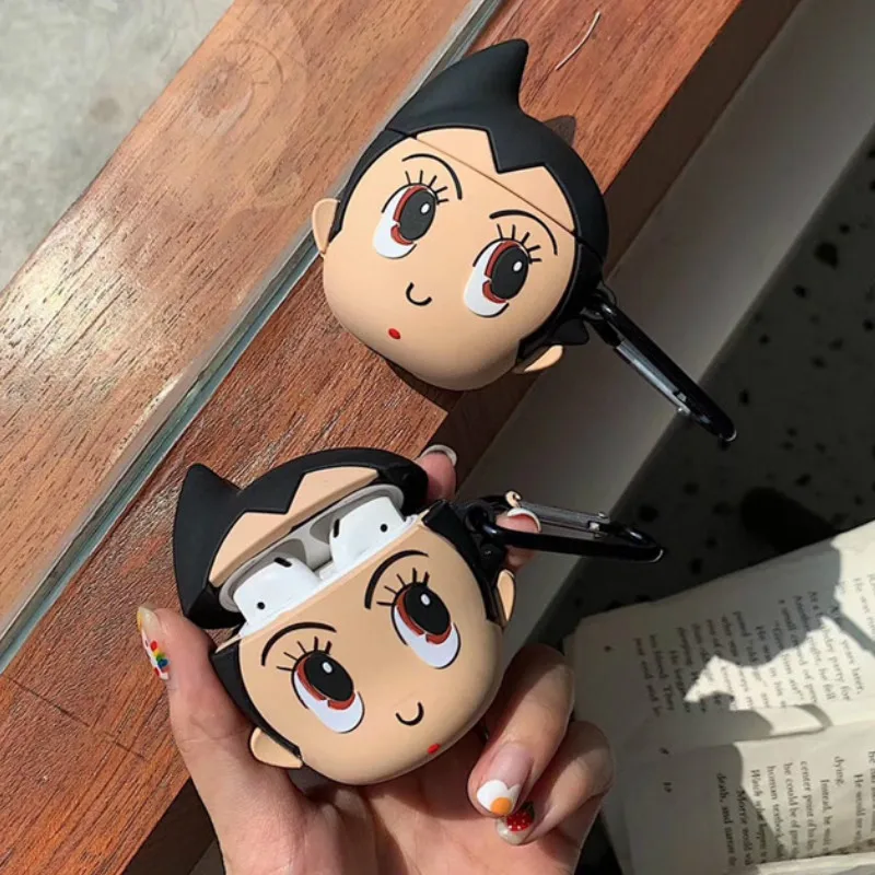

Case for Airpods Accessories Bluetooth Earphone Case for Airpods 2 Protective Cover Cute Silicone with Keychain Astroboy Design