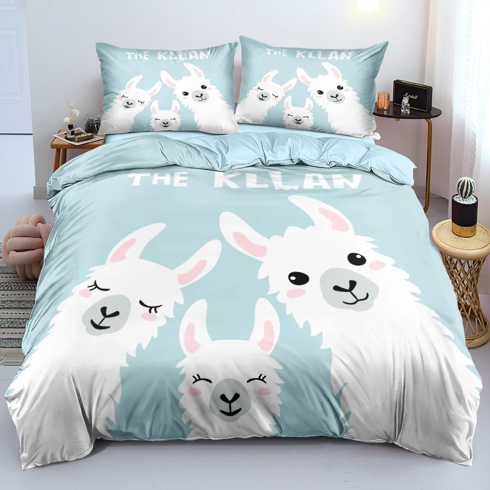 King Bed Linens Alpaca Pattern Duvet Cover Set Queen