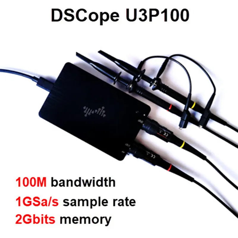 YeniDSCopeU3P1002kanalPCsanalUSB30osiloskop100Mbantgenili