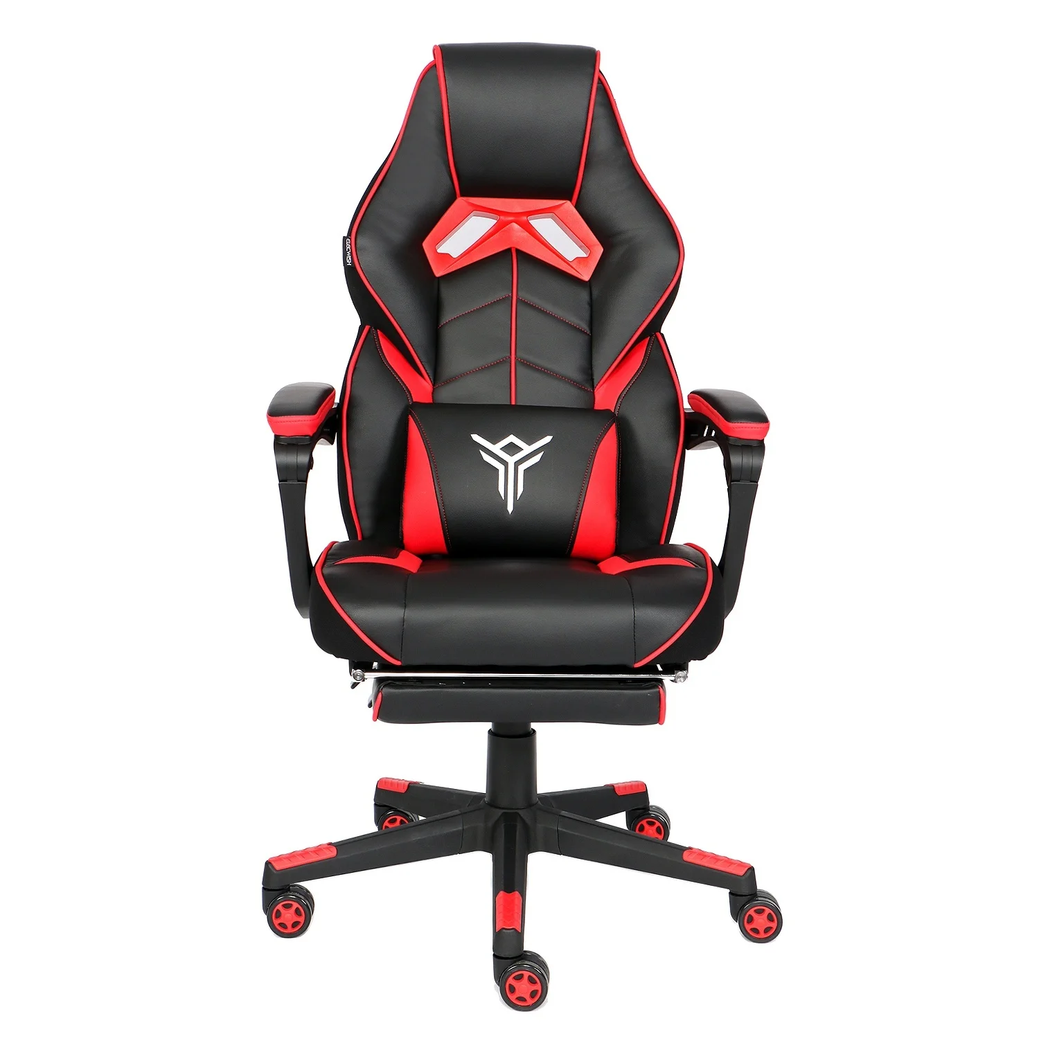 Red Gaming Chair Ergonomic PU Leather Swivel Office Computer Seat