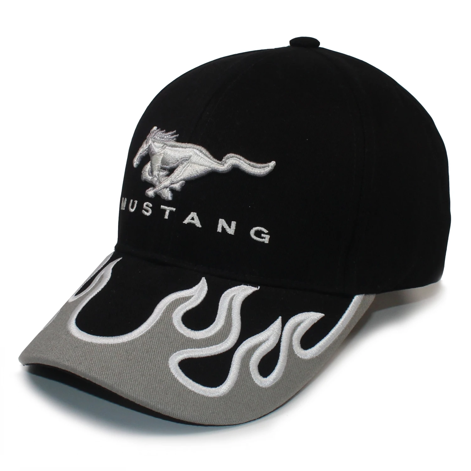 Baseball Caps Men's Adjustable Racing Flame Design 3D Embroidery Structured Dad Hat