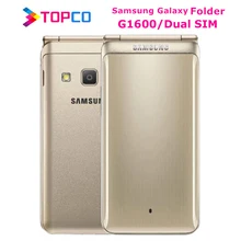 samsung Galaxy папка G1600, две sim-карты, 16 Гб ПЗУ, 2 Гб ОЗУ, четыре ядра, 3,8 МП и 5 МП, дюймов, смартфон-раскладушка, 4G LTE, мобильный телефон