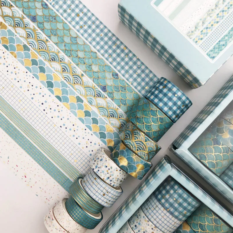 10 Pcs/Set Black Gold Washi Tape Vintage Galaxy Masking Tape Cute Decorative Adhesive Tape Sticker Scrapbooking Diary Stationery - Image 5