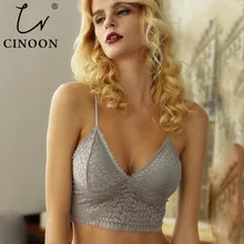 CINOON, сексуальный бюстгальтер, глубокий v-образный вырез, однотонный, кричащий, на бретелях, для женщин, кружевной топ, хлопок, укороченный топ, для женщин, Горячая Мода