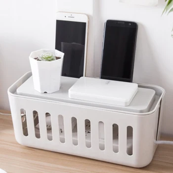 

Dustproof Case Fashion Extension Cable Storage Box Household Power Strip Safety Supplies Desktop Organizer Management Tidy