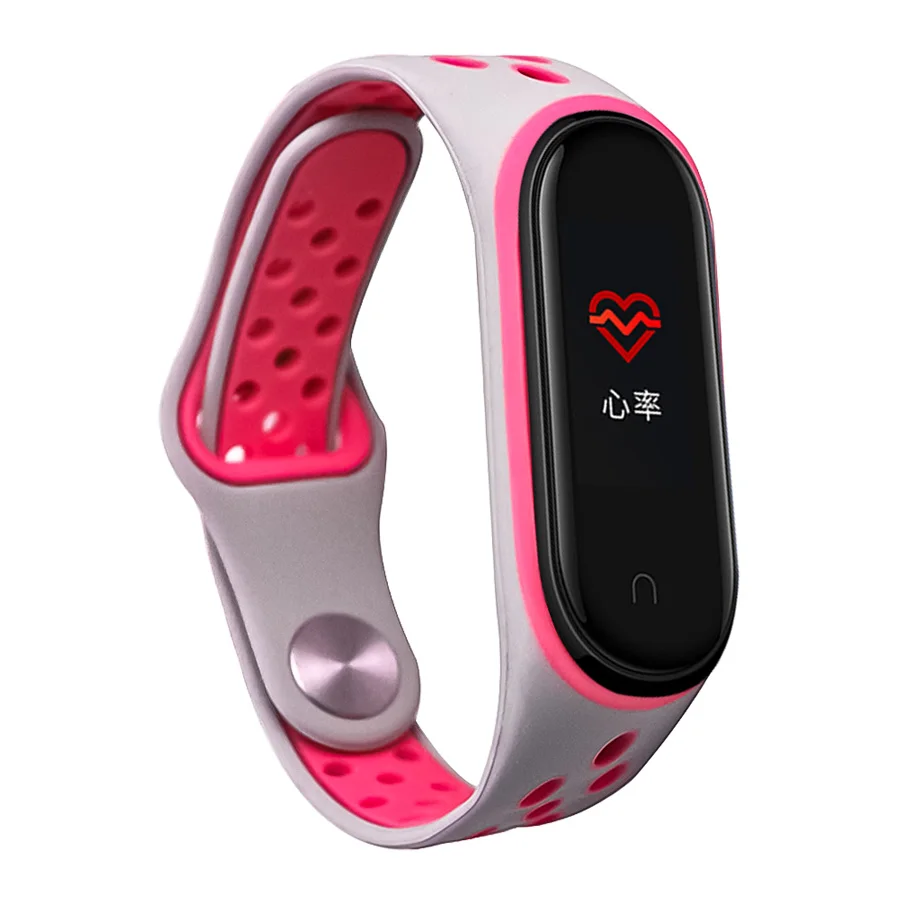 Для mi Band 3 4 ремешок на запястье для Xiaomi mi band 3 4 силиконовый mi band 3 4 аксессуары pulsera correa mi 4 двойной цветной ремешок