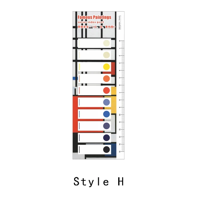 Mr.Paper 150 Pcs/set 8 Designs Famous Painting Index Sticker Series Memo Pads Self-Adhesive Creative Hand Account DIY Stickers H