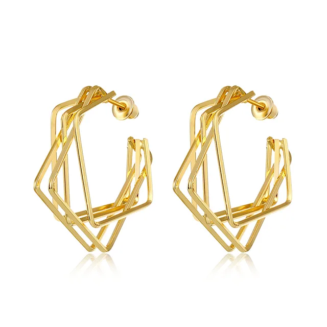 FNIO Fashion Vintage Earrings For Women Big Geometric Statement Gold Metal Drop Earrings 2020 Trendy Earings Jewelry Accessories H14-0K267-02