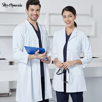 

high quality Medical Scrubs Uniforms Hospital Nurse Lab Coat Summer White Pharmacy Clinic Beauty Salon Work Wear Doctor coat