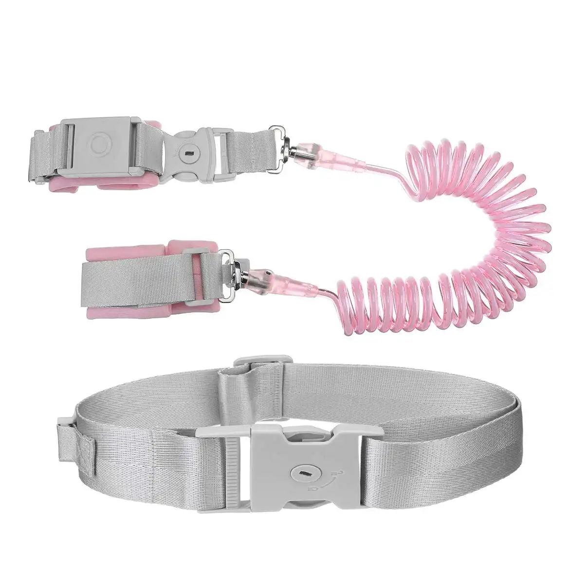 Pink 2 в 1, для детей, на запястье и талию, не теряется, 1,5/2,5 м, на ремне, для малышей, на магнитной застежке, для безопасности, для улицы, для прогулок, для рук - Цвет: Pink