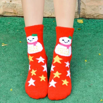 

New Winter Christmas Warm Socks Unisex Christmas Retro Cotton Fashion Coral Velvet Socks Comfortable Socks носки женские 50*
