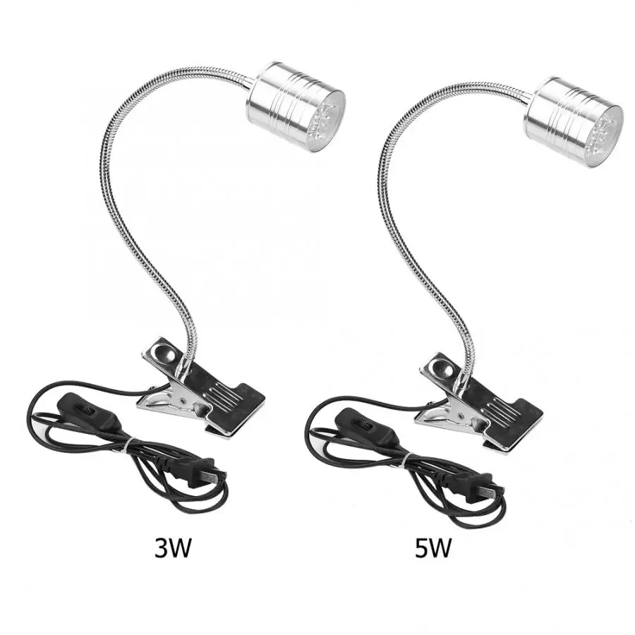 LED Aquarium Lamp Clip-on Type Flexible Freshwater Planted Tank Lights with Gooseneck 220V Extendable Brackets Fishbowl Lights