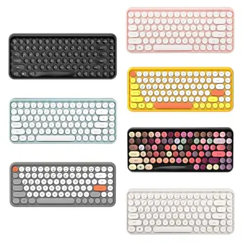 

308i Wireless Bluetooth Keyboard Round Key Cap Gaming Keypad with 84 Keys for iPhone/An-droid/Windows