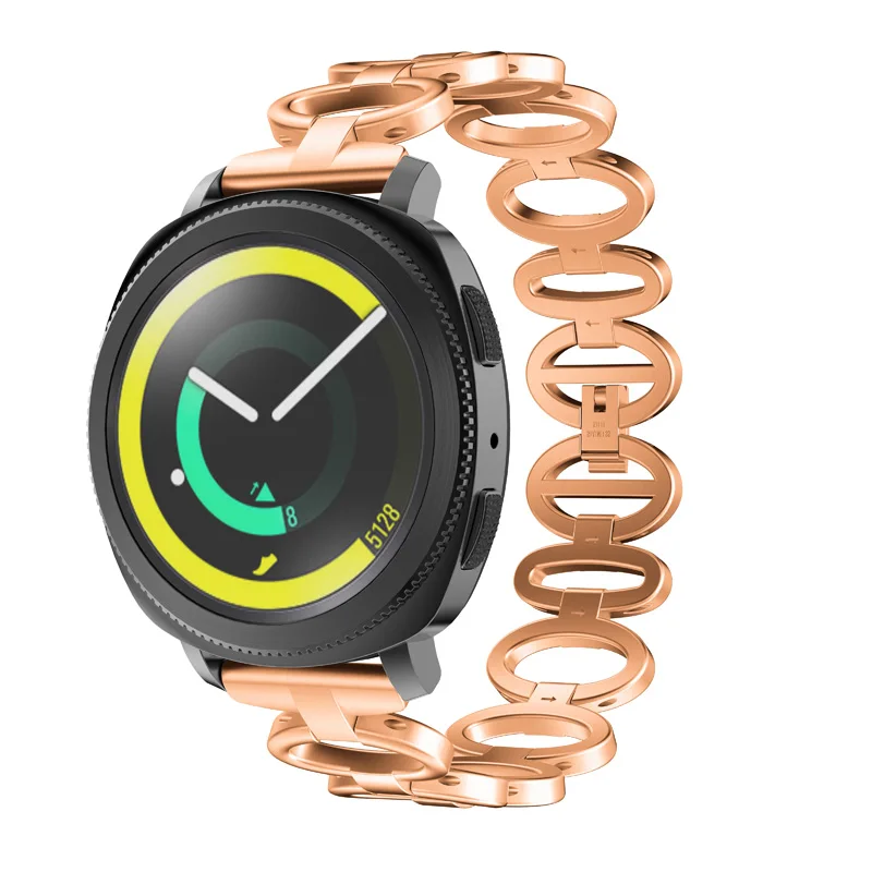 20mm Stainless Steel Watch Band Replacement Strap for Samsung Gear Sport LFX-ING - Цвет: Розовое золото