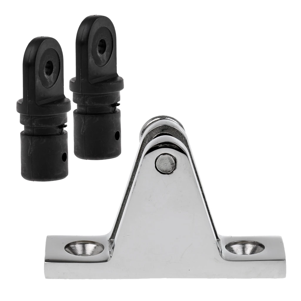 Boat Cover/Canopy Fitting Straight Deck Hinge Stainless Steel w/Eye End Cap