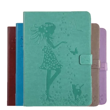 

Girl Cat Embossed Printing PU Leather Case For iPad Air 3 Pro 10.5 2019 Smart Cover For Apple iPad 7th 10.2 2019 Case