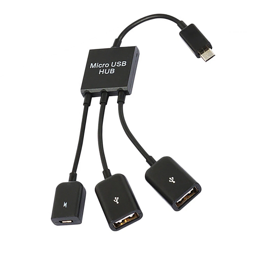 3 в 1 Micro USB Женский адаптер OTG кабель передачи данных Micro USB Мужской игровой мышь Адаптер клавиатуры кабель для samsung huawei - Цвет: Черный