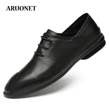 

ARUONET Top Brand Cow Leather Lace-Up Men's Shoes Comfort Men Shoe Cool Street Designer Shoes Men High Quality Sapato Masculino