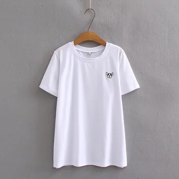 

Summer Tee Shirt Women Color Casual Short Sleeve O-Neck Tees Female T Shirt