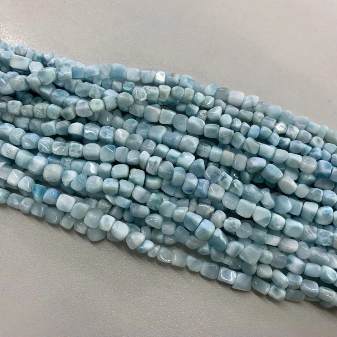 6-7 мм натуральный Ларимар каменные бусы с натуральными драгоценными камнями для изготовления ювелирных изделий strand 1" оптом