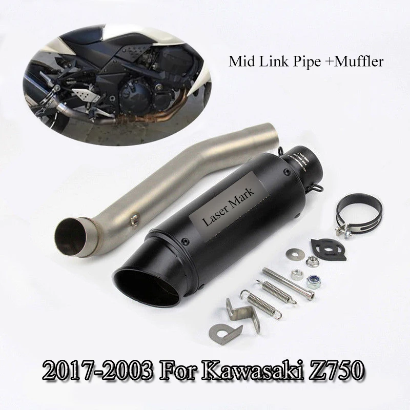 

Z750 Motorcycle Exhaust System Pipe Middle Connect Link Pipe Exhaust Muffler Tail Pipe For 2007-2013 Kawasaki Z750 Slip On Refit
