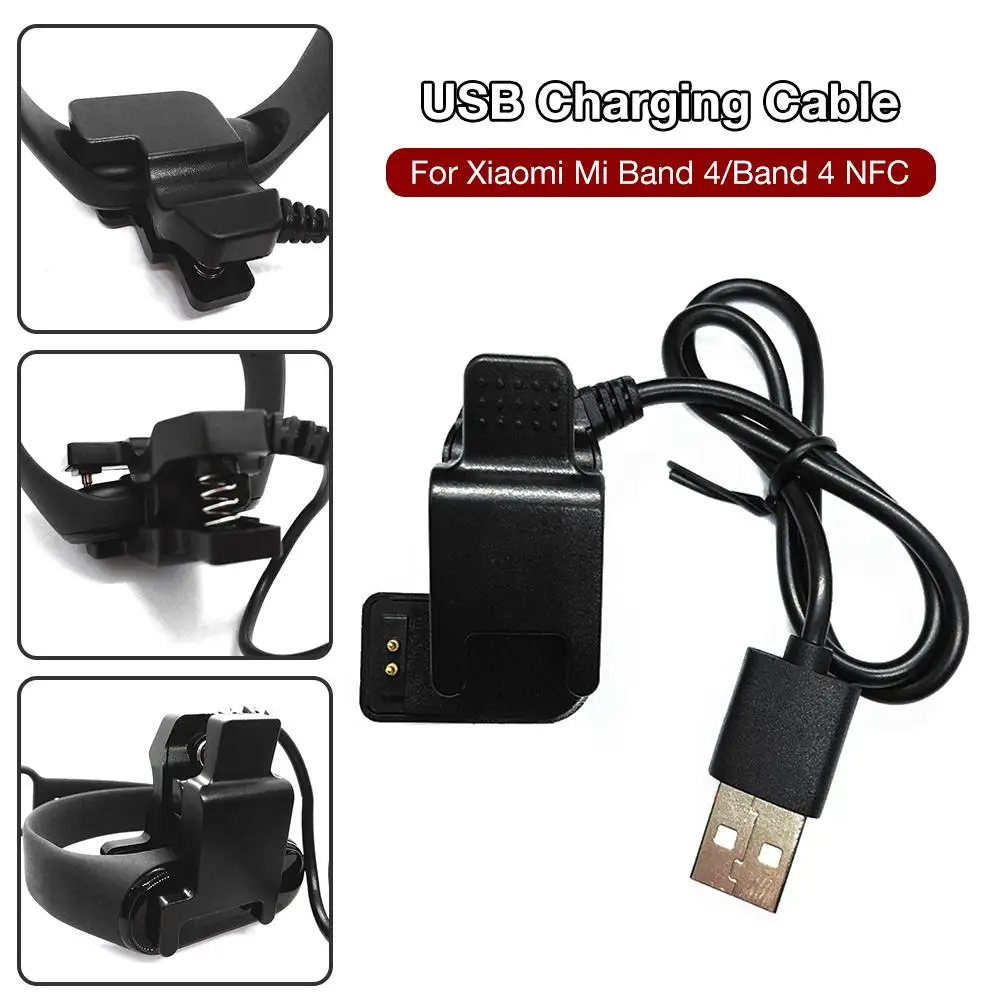 USB Charging Cable Charger Adapter For Xiaomi Mi Band 4 NFC Disassembly-free Data Cradle Dock Pedometer Fitness Accessory