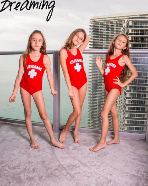 Kids Lifeguard One Piece Red Swimsuits Custom Text Swimsuits Bathing Suit For Girls Beach Party Matching Swimming Suits Children One Piece Suits Aliexpress