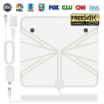 

High Quality 4K HD Digital TV Antenna Transparent Indoor HDTV Satellite Receiver Television Wall Antenna White Amplifier
