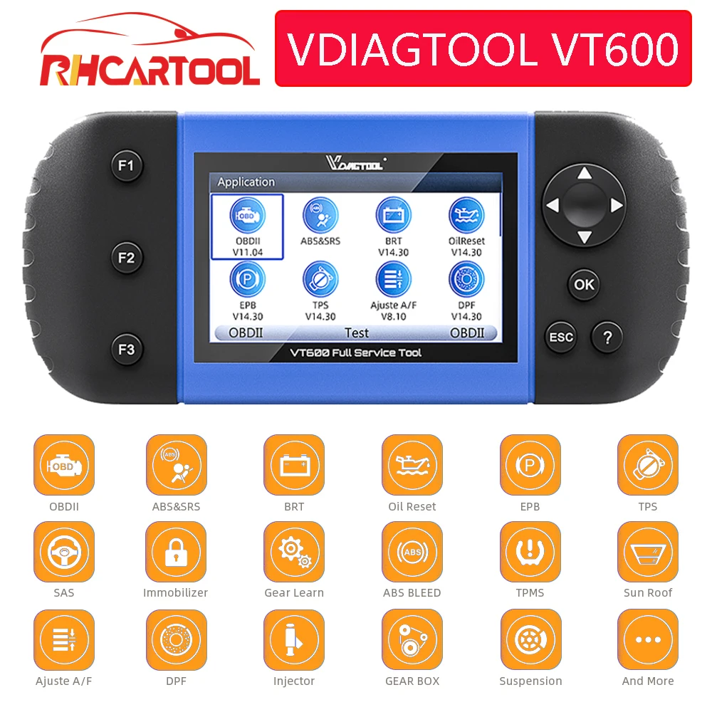 Автомобильный диагностический сканер VDIAGTOOL VT600 OBD2 инструмент для сканирования