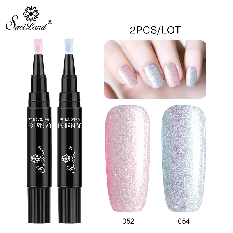 Saviland 3 шт./лот набор гель-лаков UV Vernis полуперманентный праймер верхнее покрытие 5 мл полигель лак для ногтей маникюрный гель - Цвет: 052 n 054