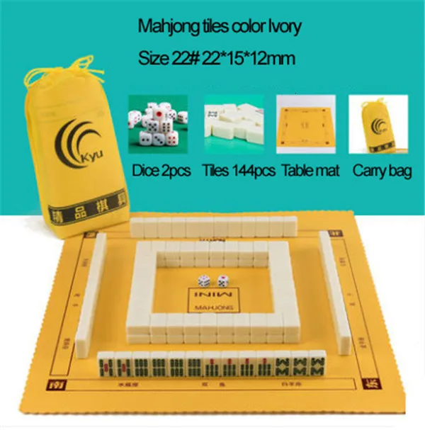 22mm Ivory no box Горячие Мини маджонг портативный складной деревянный коробки Majiang набор настольная игра Mah-jong путешествия настольная игра Крытый развлечения - Цвет: 22mm Ivory no box