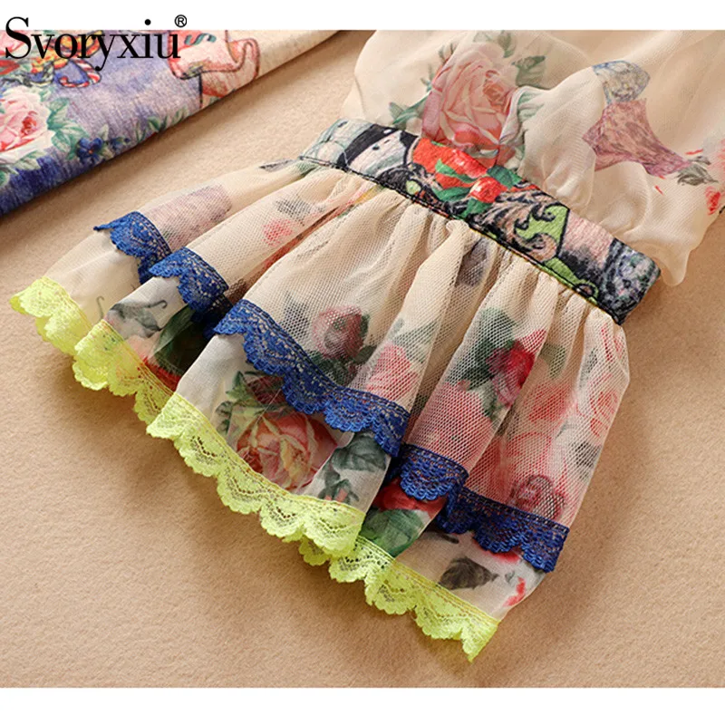 Svoryxiu Autumn Winter Designer Vintage Flower