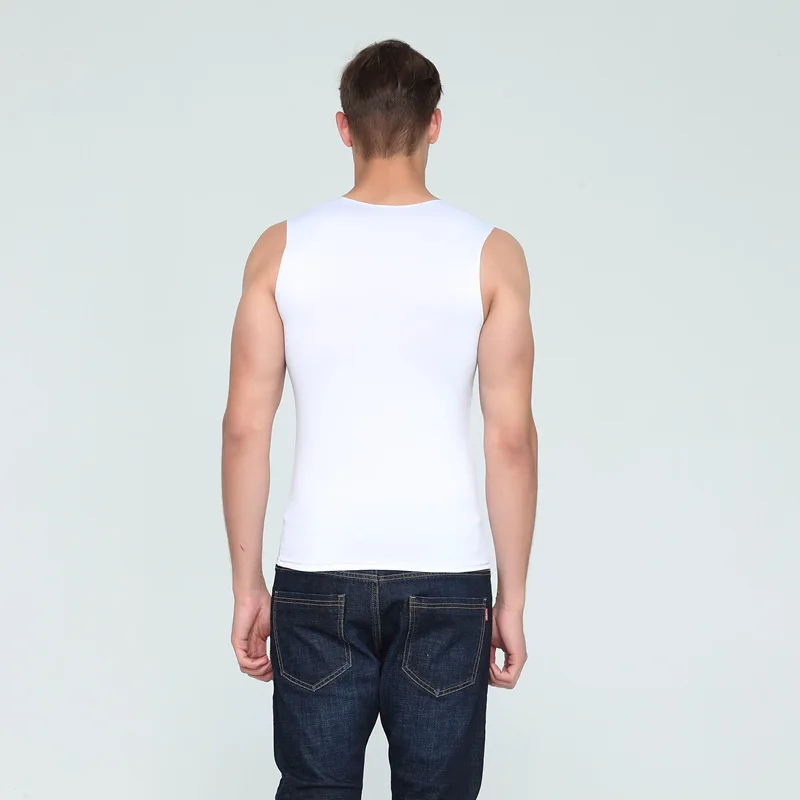 

Summer New Style Men Seemless Vest V-neck Wide Shoulder Slim Fit Sports Ultra-stretch Solid Color Base Shirt